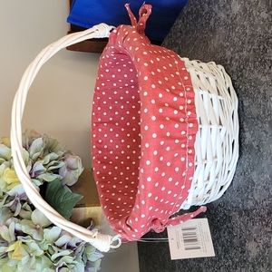 White Basket with Cloth Liner
